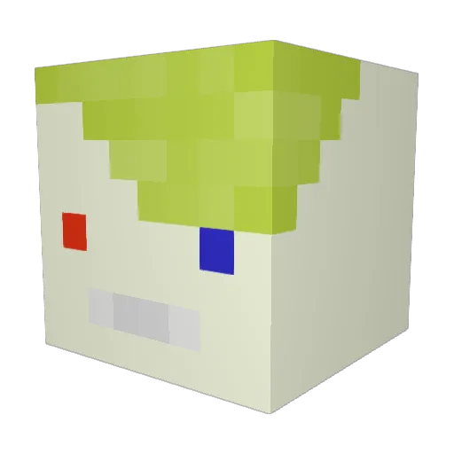 Ddusix Minecraft avatar head, 3D render