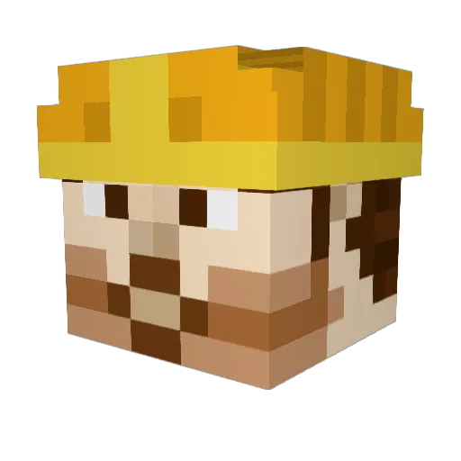 De2Orton Minecraft avatar head, 3D render