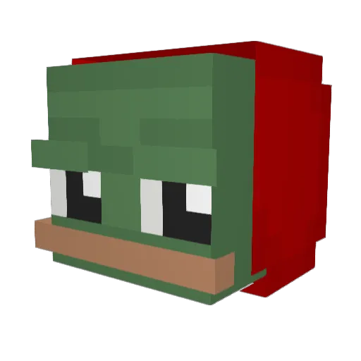 De3li Minecraft avatar head, 3D render