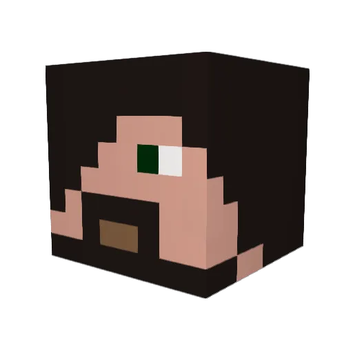DeBlaggy Minecraft avatar head, 3D render