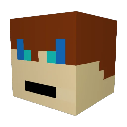 DeBranman Minecraft avatar head, 3D render