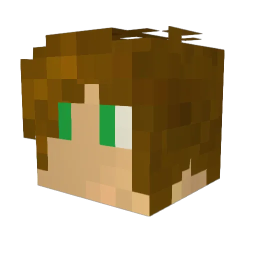 DeCiusy Minecraft avatar head, 3D render