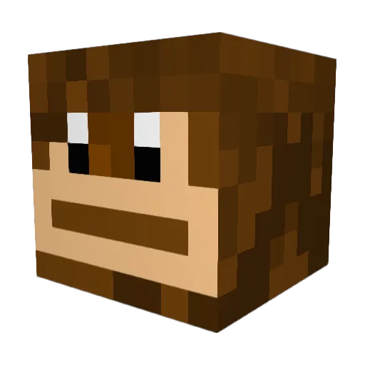DeDanieee Minecraft avatar head, 3D render