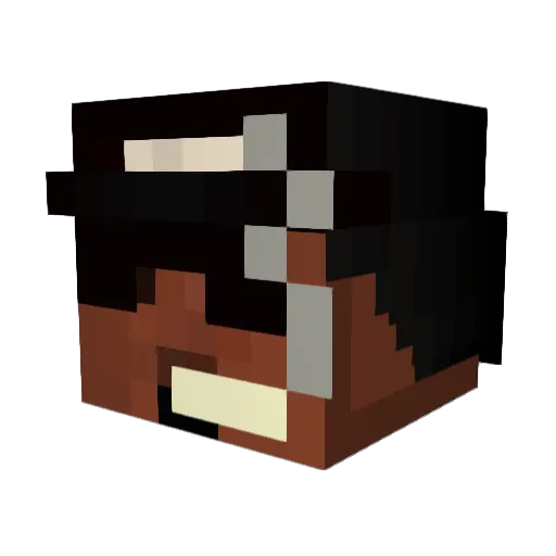 DeDeHx Minecraft avatar head, 3D render
