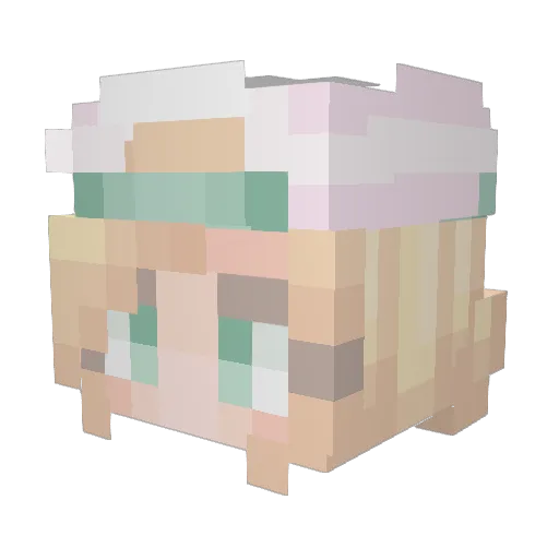 DeDeb69 Minecraft avatar head, 3D render