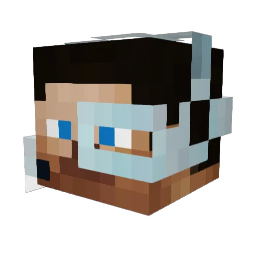 DeF3ar Minecraft avatar head, 3D render