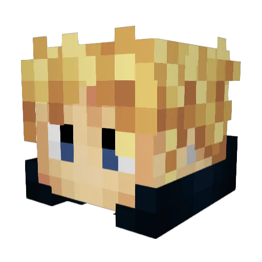 DeGollo Minecraft avatar head, 3D render
