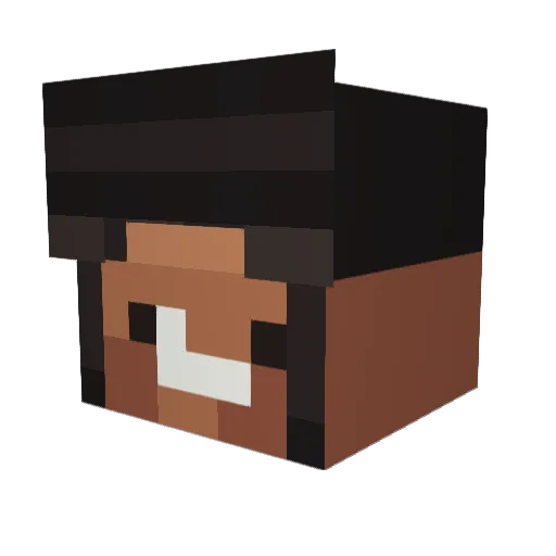 DeInit Minecraft avatar head, 3D render
