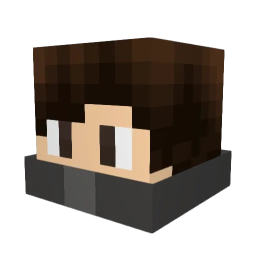 DeL33T_ Minecraft avatar head, 3D render