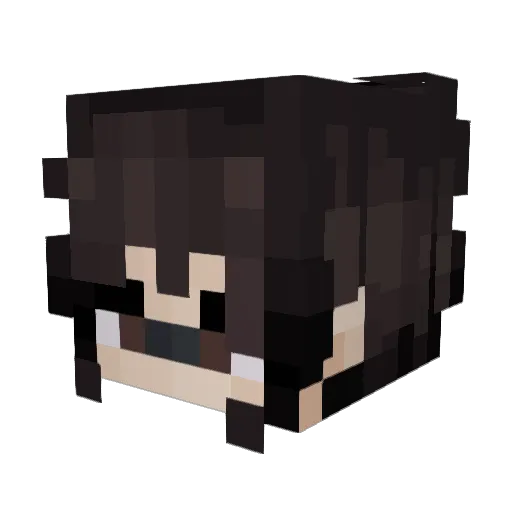 DeLuluvy Minecraft avatar head, 3D render
