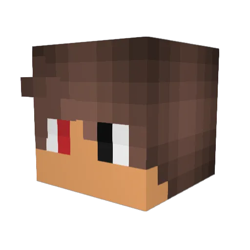 DeLunaticAngel Minecraft avatar head, 3D render