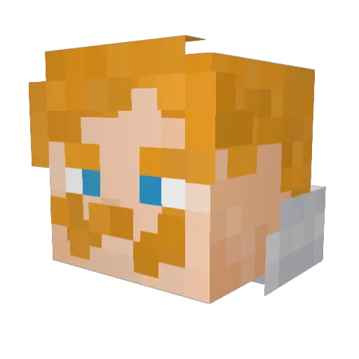 DeLycaon Minecraft avatar head, 3D render