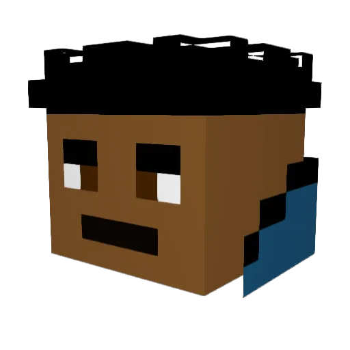 DeMeester Minecraft avatar head, 3D render