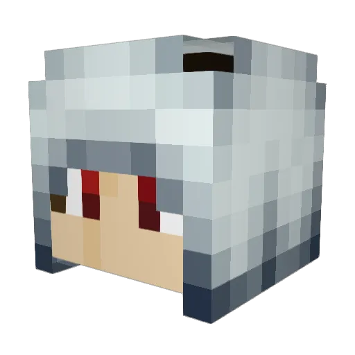 DeMiteSubaru Minecraft avatar head, 3D render