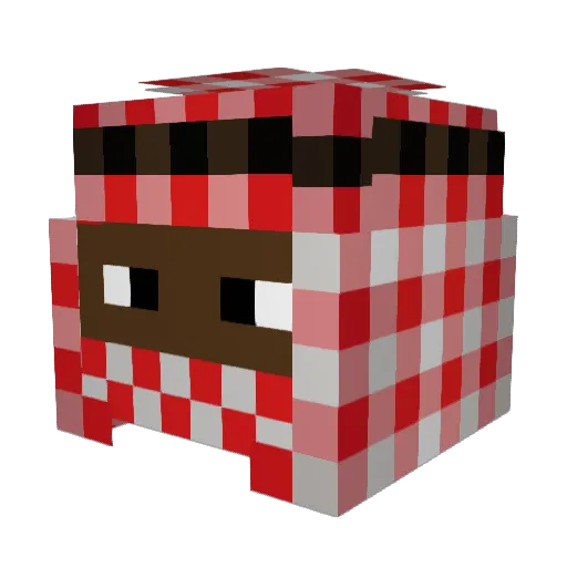 DeMouseDeer Minecraft avatar head, 3D render