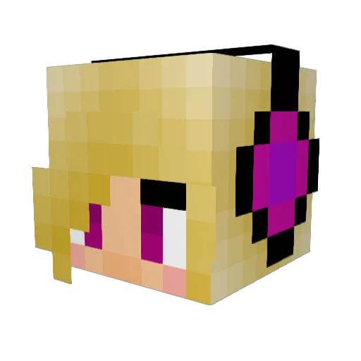 DeMustachio Minecraft avatar head, 3D render