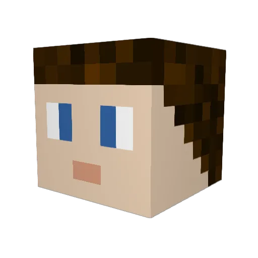DeNeRr Minecraft avatar head, 3D render
