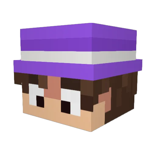 DeNitee Minecraft avatar head, 3D render