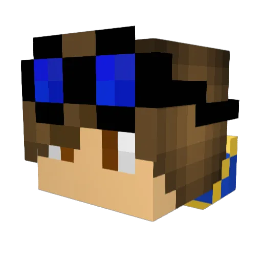 DeNn1x Minecraft avatar head, 3D render