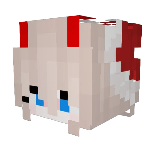 DeRNight Minecraft avatar head, 3D render