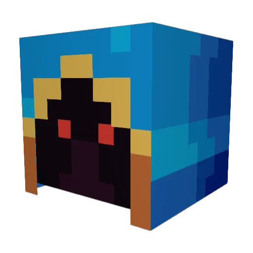 DeRezzd Minecraft avatar head, 3D render