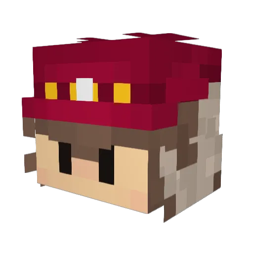 DeRodeWolf Minecraft avatar head, 3D render