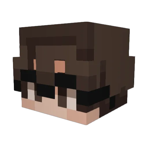 DeSheng Minecraft avatar head, 3D render
