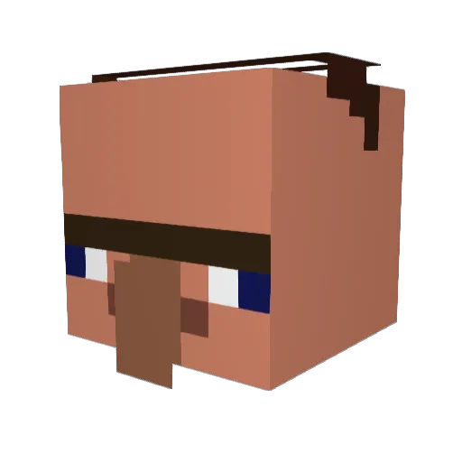 DeTank_ Minecraft avatar head, 3D render