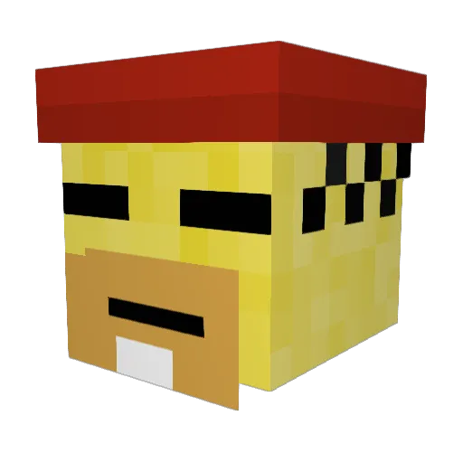 DeTiveNC Minecraft avatar head, 3D render