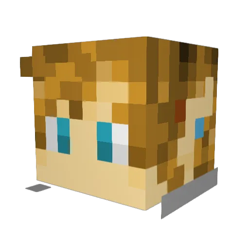 DeTownn Minecraft avatar head, 3D render