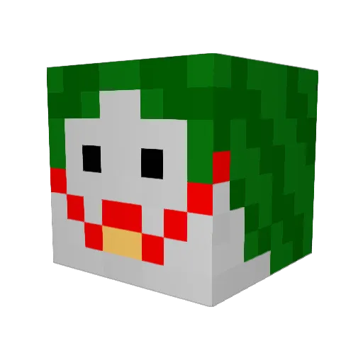 DeWinkleberry Minecraft avatar head, 3D render