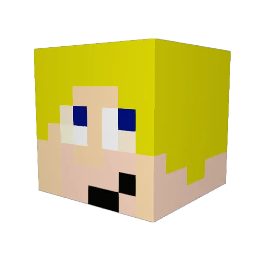 DeXFlav76 Minecraft avatar head, 3D render