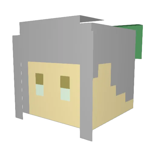 DeXtony Minecraft avatar head, 3D render