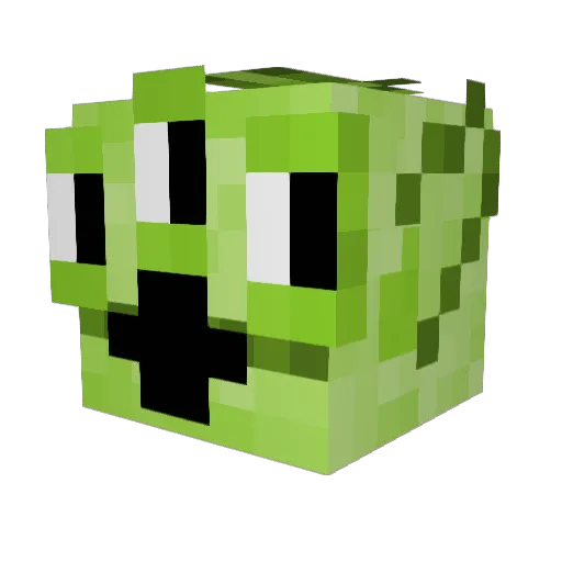 De_Alien Minecraft avatar head, 3D render