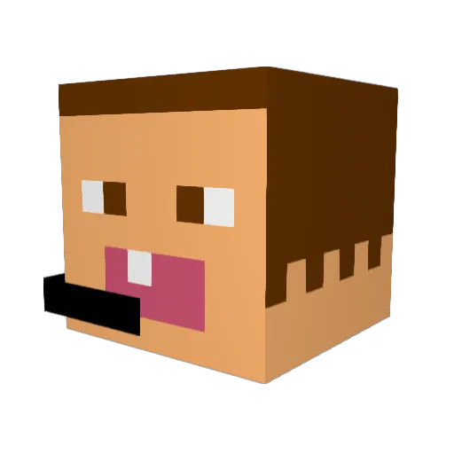 De_mighty Minecraft avatar head, 3D render