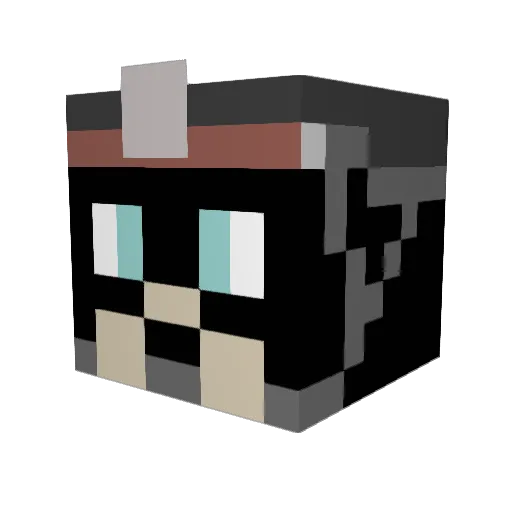 De_th Minecraft avatar head, 3D render