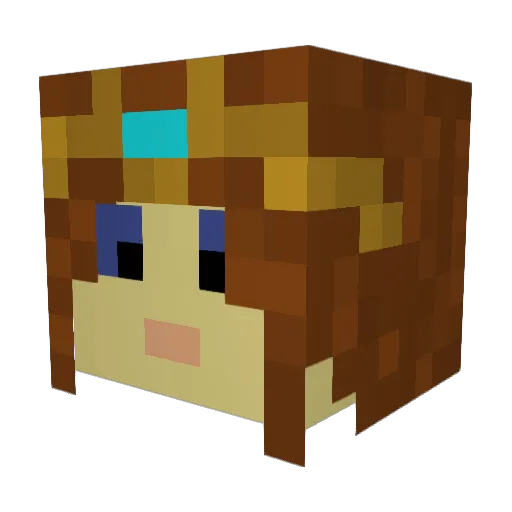 DeaCharlie Minecraft avatar head, 3D render