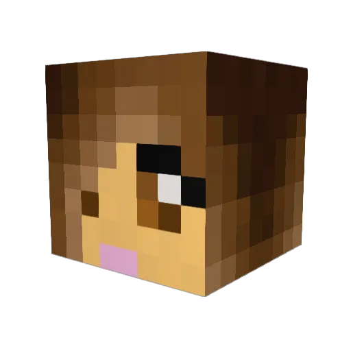 DeaLuna Minecraft avatar head, 3D render