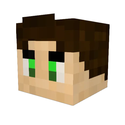 Deacomeister Minecraft avatar head, 3D render