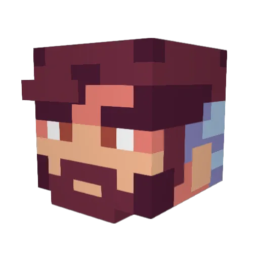 DeaconBlue62 Minecraft avatar head, 3D render