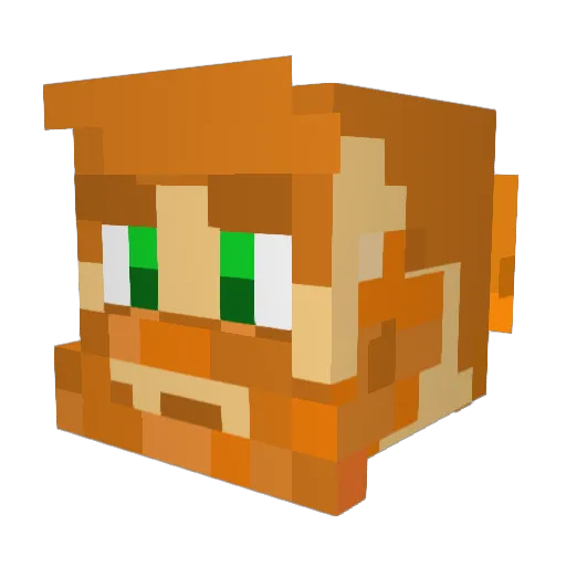 Dead0nLiveLeak Minecraft avatar head, 3D render
