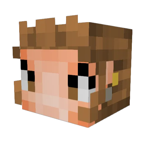 DeadAccountLala Minecraft avatar head, 3D render