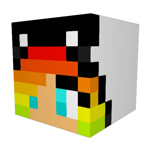 DeadApple Minecraft avatar head, 3D render