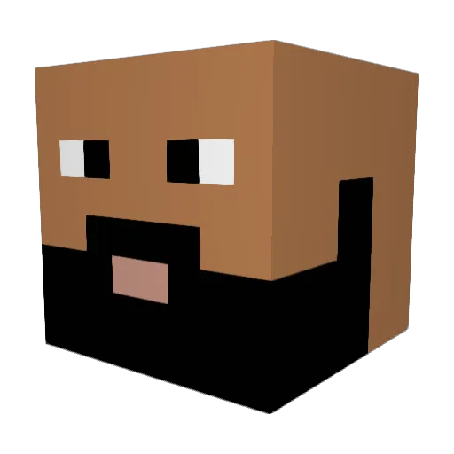 DeadFerret Minecraft avatar head, 3D render