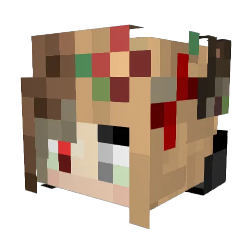 DeadGirlyGamer Minecraft avatar head, 3D render