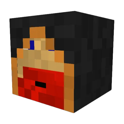 DeadMidget Minecraft avatar head, 3D render