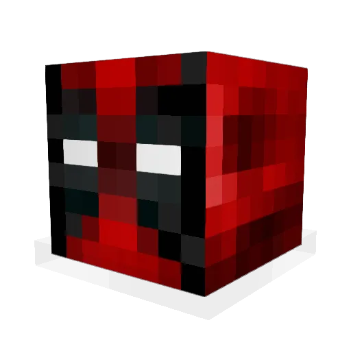 DeadPoolPro Minecraft avatar head, 3D render