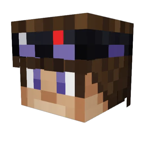 DeadSocialLife Minecraft avatar head, 3D render