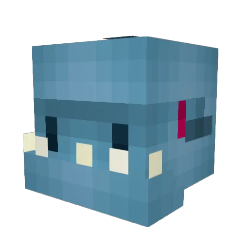 DeadTrimDolphin Minecraft avatar head, 3D render