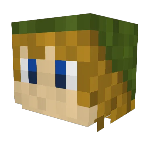 DeadZonedZombie Minecraft avatar head, 3D render